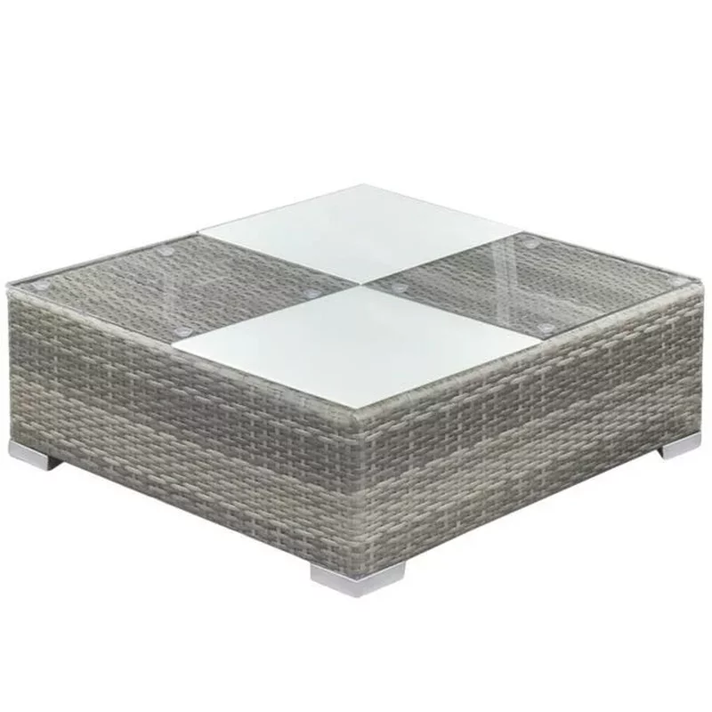 Set mobilier de gradina cu perne, 8 piese, gri, poliratan